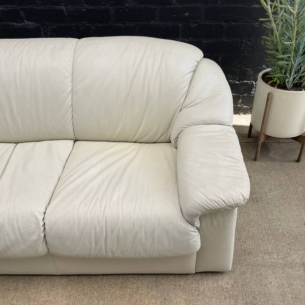 Vintage Post Modern 80’s Italian Leather Sofa by Natuzzi Salotti, c.1980’s