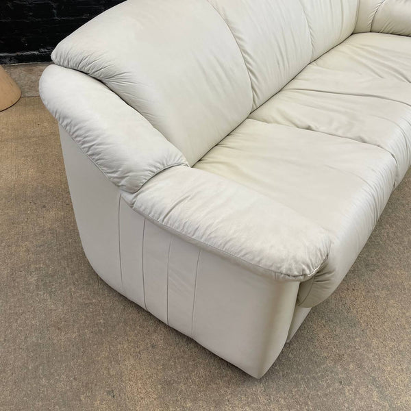 Vintage Post Modern 80’s Italian Leather Sofa by Natuzzi Salotti, c.1980’s