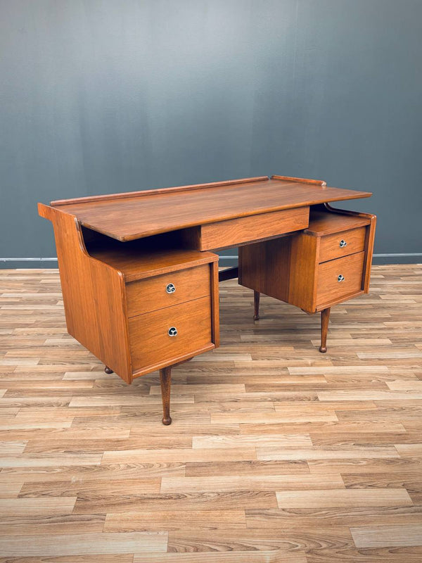 Mid-Century Modern Sculpted Walnut Desk by Hooker, c.1960’s
