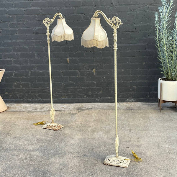 Vintage Victorian Style Bridge Floor Lamp with Original Shades , c.1960’s