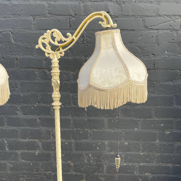 Vintage Victorian Style Bridge Floor Lamp with Original Shades , c.1960’s