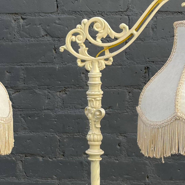 Vintage Victorian Style Bridge Floor Lamp with Original Shades , c.1960’s