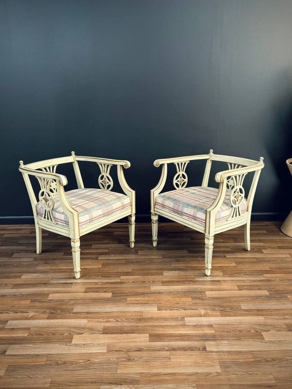 Pair of Neoclassical Style Painted Armchairs, c.1960’s