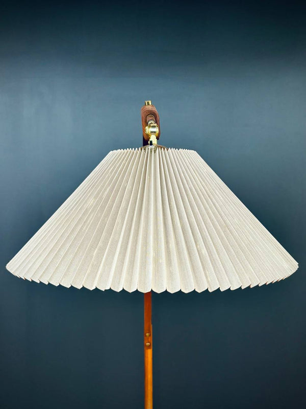 Mid-Century Modern Oak & Brass Arc Floor Lamp by Nova, c.1970’s
