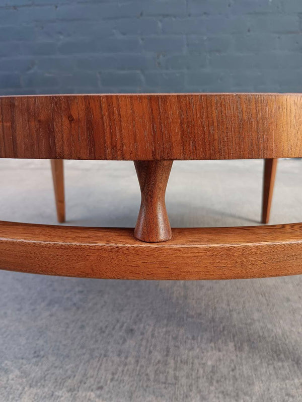 Mid-Century Modern Walnut Coffee Table with Inlaid Bowtie Rosewood by Lane , c.1960’s