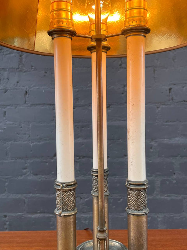 Vintage Brass Bouillotte Candlestick Style Table Lamp by Stiffel, c.1960’s