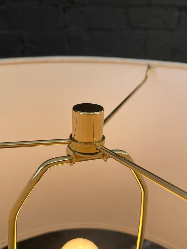 Mid-Century Modern Ceramic Orange Rust Glaze Table Lamp