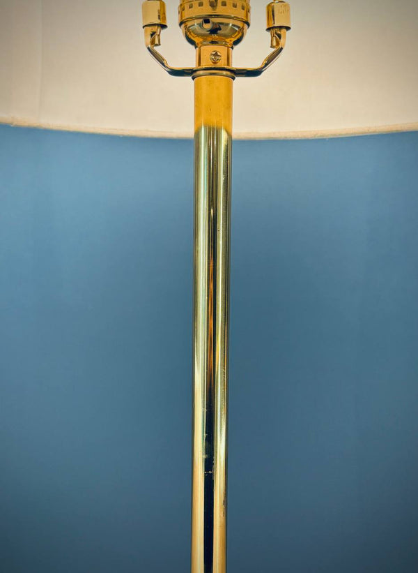 Mid-Century Modern Sculpted Walnut & Brass Floor Lamp by Laurel, c.1960’s