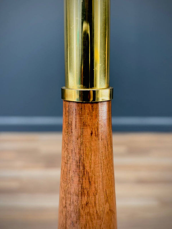 Mid-Century Modern Sculpted Walnut & Brass Floor Lamp by Laurel, c.1960’s