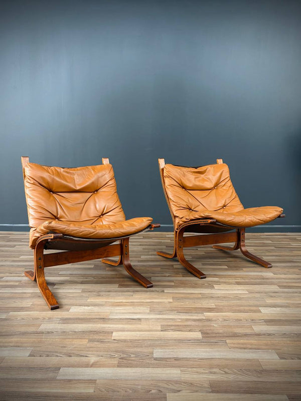 Pair of Mid-Century Modern Scandinavian Leather Siesta Chairs by Westnofa, c.1960’s