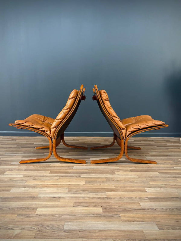 Pair of Mid-Century Modern Scandinavian Leather Siesta Chairs by Westnofa, c.1960’s