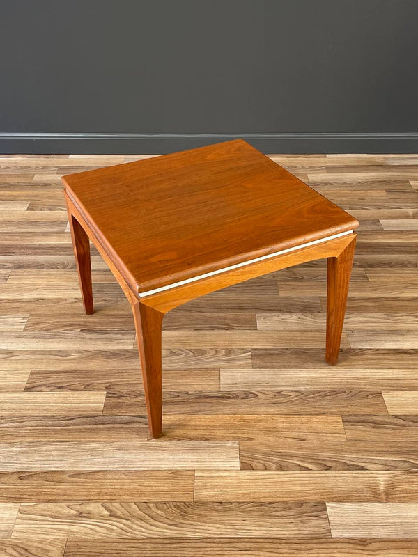 Mid-Century Modern Walnut Side Table with White Accent, c.1960’s