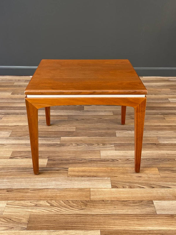 Mid-Century Modern Walnut Side Table with White Accent, c.1960’s
