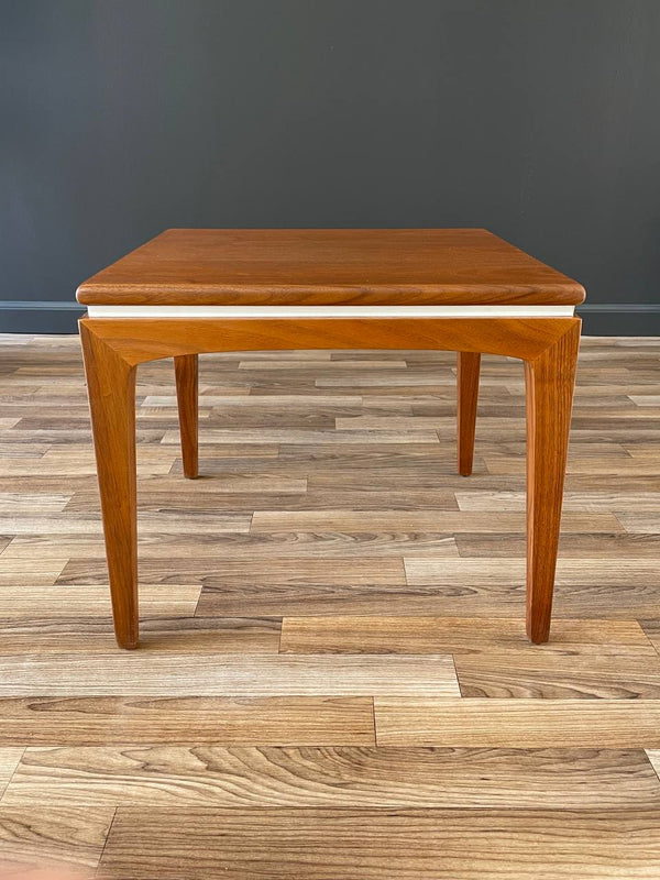 Mid-Century Modern Walnut Side Table with White Accent, c.1960’s