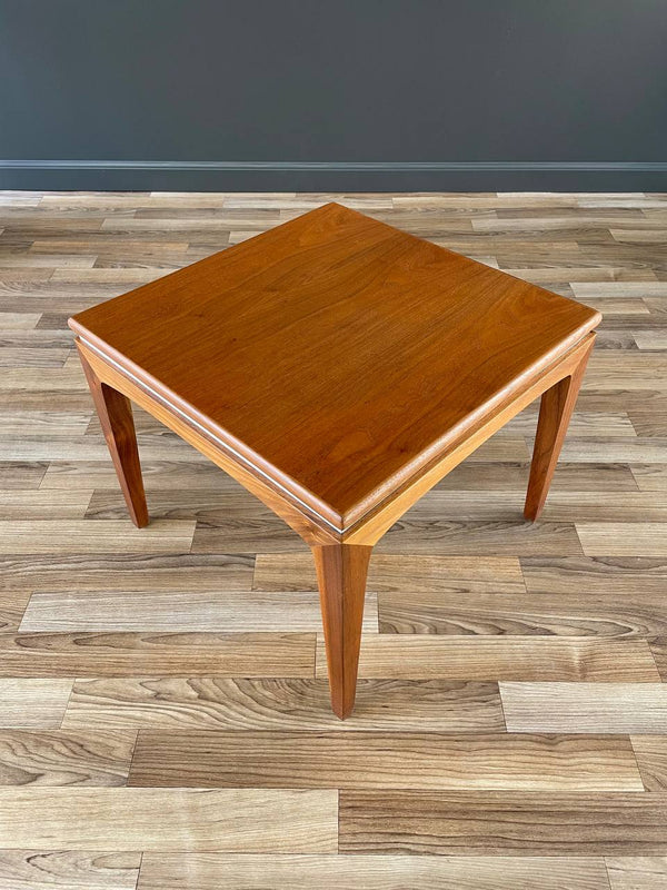 Mid-Century Modern Walnut Side Table with White Accent, c.1960’s