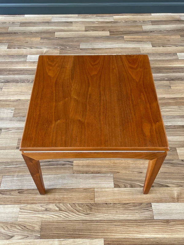 Mid-Century Modern Walnut Side Table with White Accent, c.1960’s