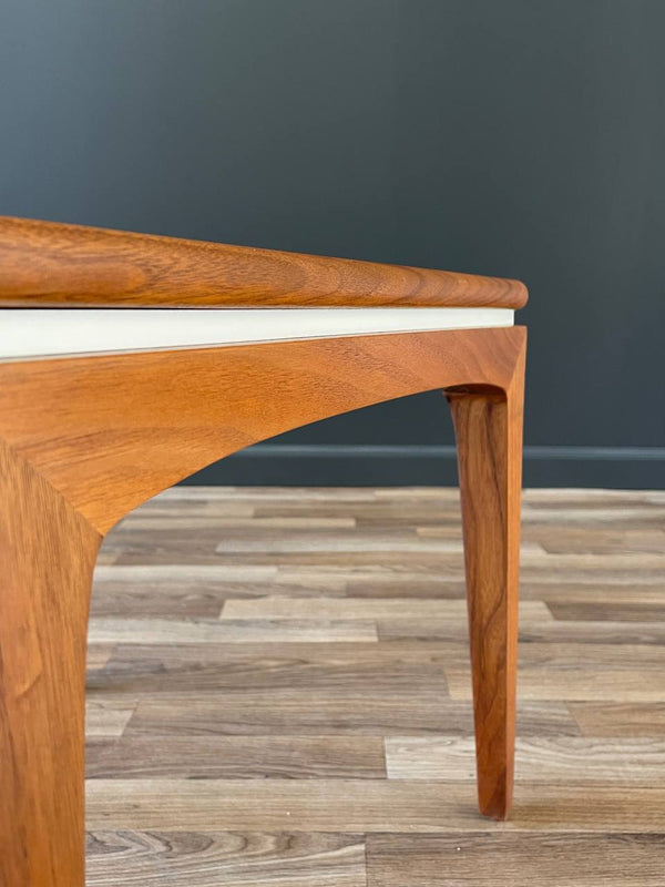 Mid-Century Modern Walnut Side Table with White Accent, c.1960’s