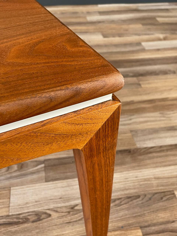 Mid-Century Modern Walnut Side Table with White Accent, c.1960’s