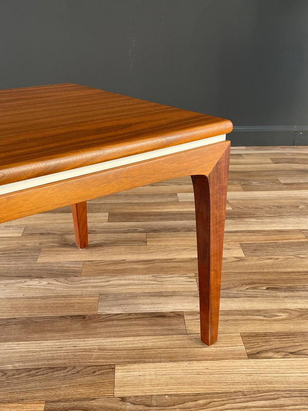 Mid-Century Modern Walnut Coffee Table with White Accent, c.1960’s