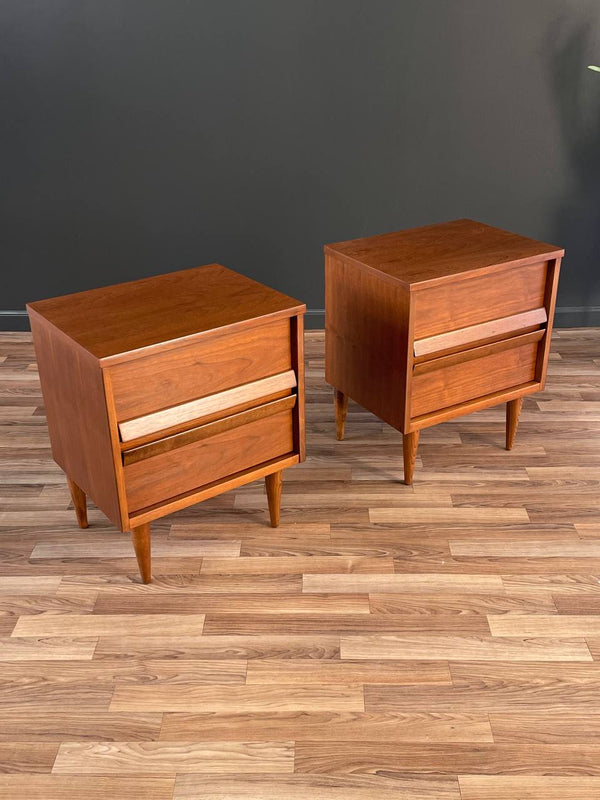 Pair of Mid-Century Modern Walnut Night Stands by Bassett Furniture, c.1960’s
