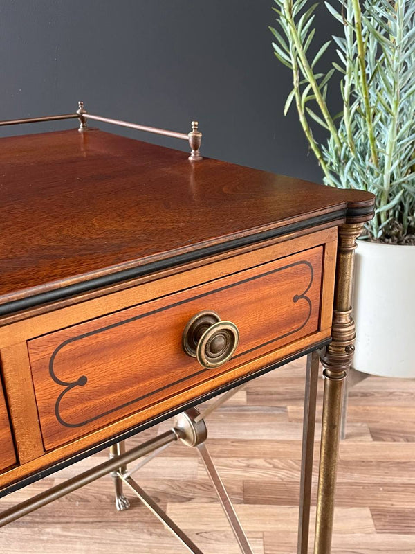 English Regency Style Rosewood & Brass Campaign Desk, c.1950’s