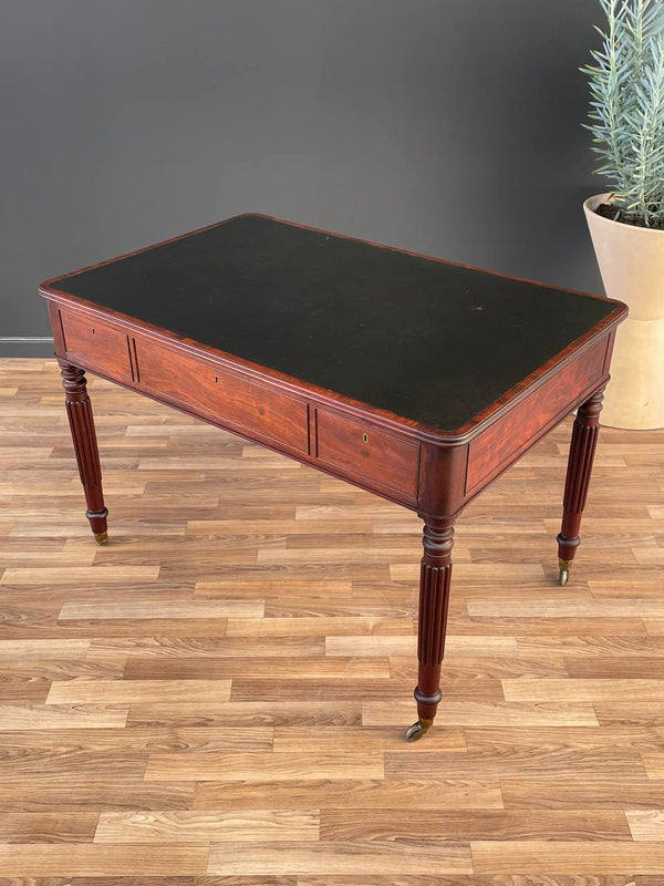 Antique Empire Style Partners Desk with Leather Top, c.1930’s
