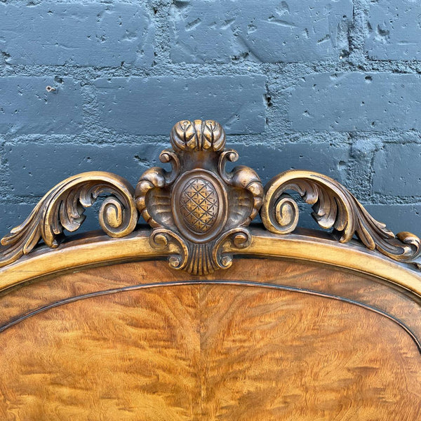 Antique French Louis XVI Hand Carved Wood Twin Size Bed Frame, 1940’s
