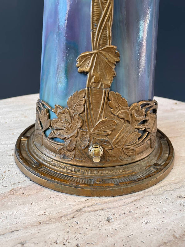 Vintage Art Deco Style Table Lamp with Tiffany Style Shade, c.1930’s