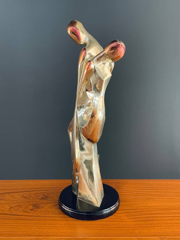 D'Argenta Gold Plated Abstract Couple Sculpture by Tere Memun