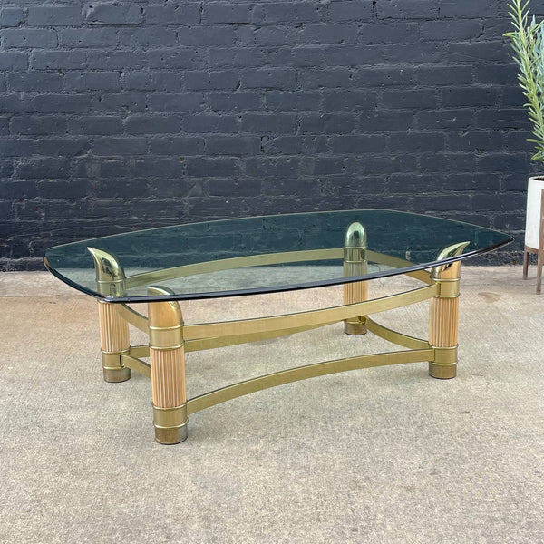 Italian Mid-Century Modern Brass Horn Style Coffee Table, c.1970’s