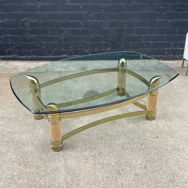 Italian Mid-Century Modern Brass Horn Style Coffee Table, c.1970’s