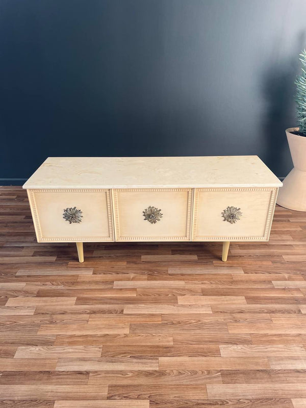 Mid-Century Modern Hollywood Regency Credenza with Resin Top, c.1960’s