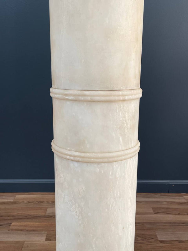 Neoclassical Column Marble Stone Pedestal Stand, c.1930’s