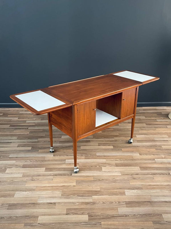 Mid-Century Modern Expanding Rolling Serving Bar Cart, c.1960’s