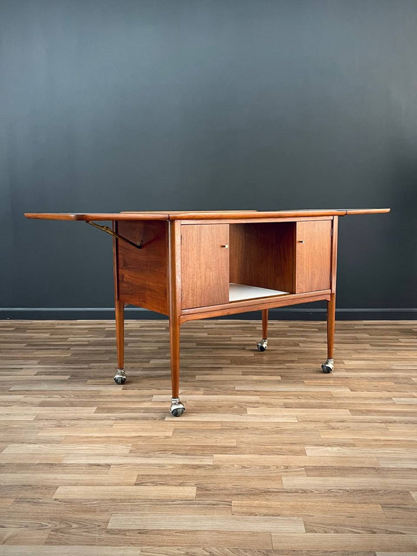 Mid-Century Modern Expanding Rolling Serving Bar Cart, c.1960’s