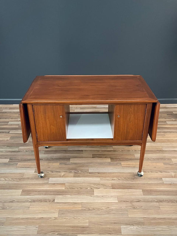 Mid-Century Modern Expanding Rolling Serving Bar Cart, c.1960’s