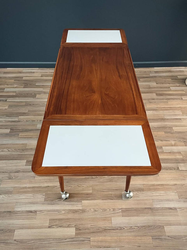 Mid-Century Modern Expanding Rolling Serving Bar Cart, c.1960’s