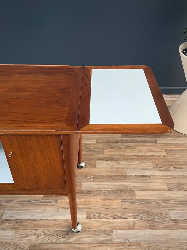 Mid-Century Modern Expanding Rolling Serving Bar Cart, c.1960’s