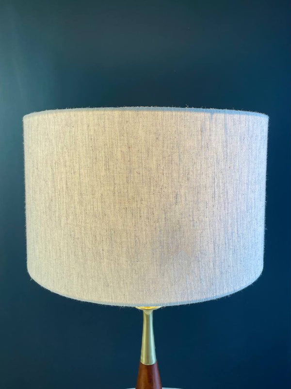 Mid-Century Modern Sculpted Walnut & Brass Table Lamp, c.1960’s