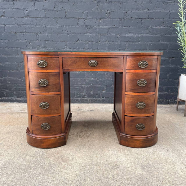 American Antique Federal Style Mahogany Curved Writing Desk, c.1950’s