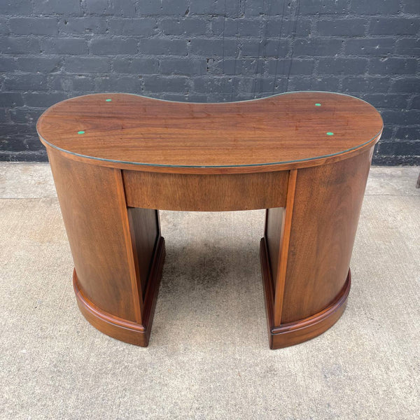 American Antique Federal Style Mahogany Curved Writing Desk, c.1950’s