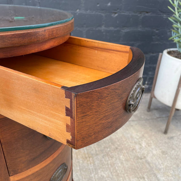 American Antique Federal Style Mahogany Curved Writing Desk, c.1950’s