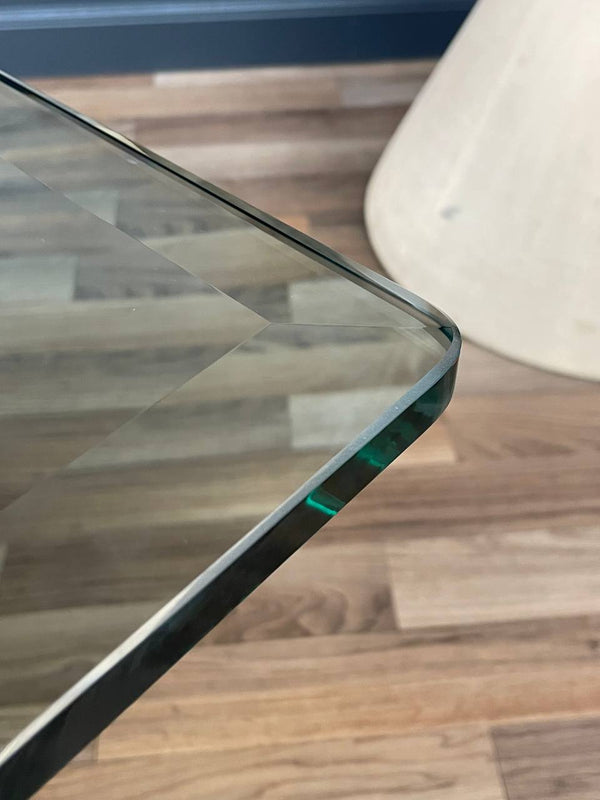 Mid-Century Modern Travertine Stone & Glass Coffee Table, c.1970’s