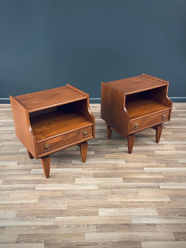 Pair of Mid-Century Modern Sculpted Night Stands by Stanley, c.1960’s