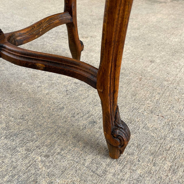 French 1930s Louis XV Style Table with Marble Too & Carved Decorations