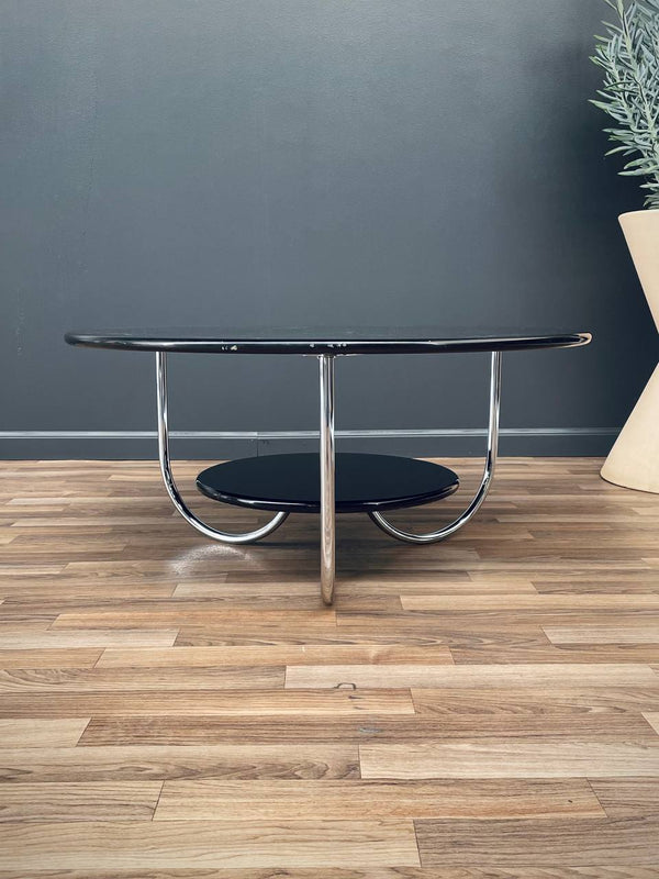 Mid-Century Bauhaus Lacquer & Chrome Coffee Table, c.1940’s