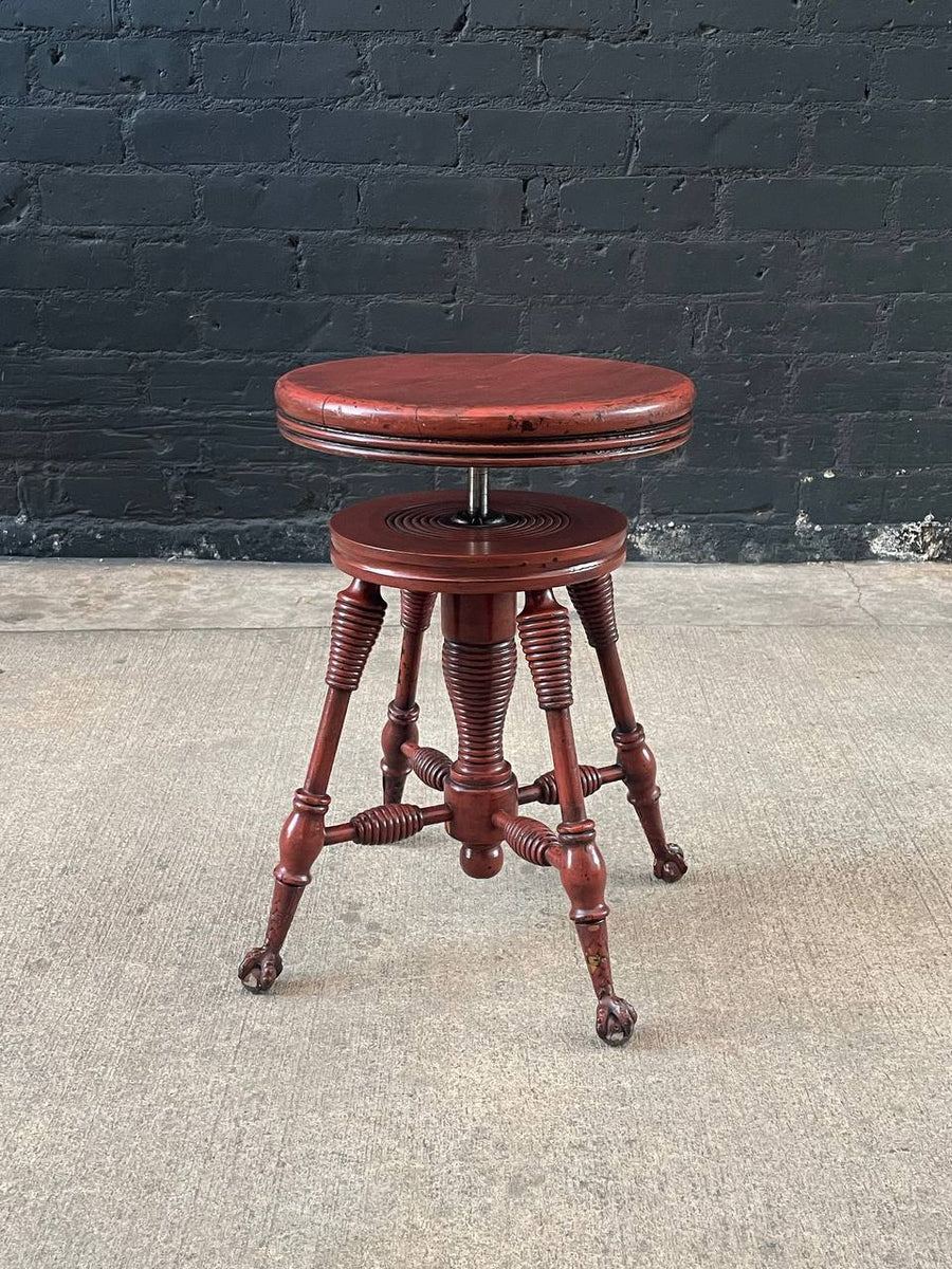 1800s wooden claw store & Ball piano stool