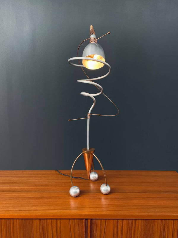 Vintage Post Modern Atomic Copper & Aluminum Table Lamp, c.1970’s