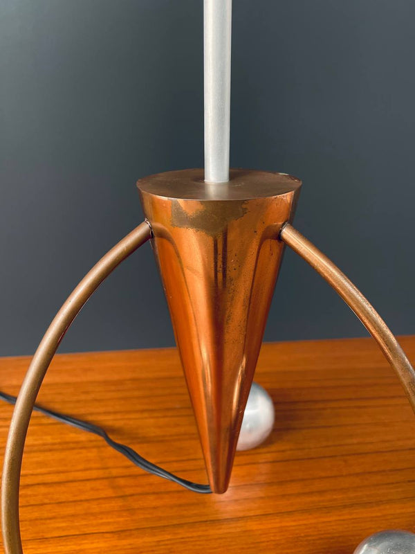 Vintage Post Modern Atomic Copper & Aluminum Table Lamp, c.1970’s