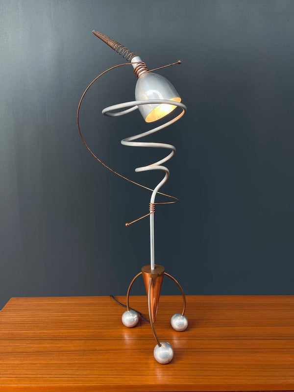 Vintage Post Modern Atomic Copper & Aluminum Table Lamp, c.1970’s